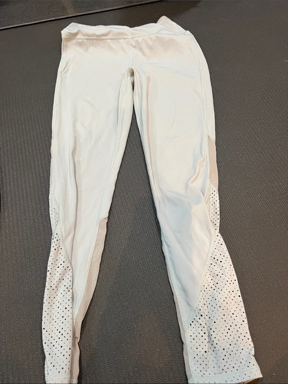 Varley White and Beige Perforated Leggings